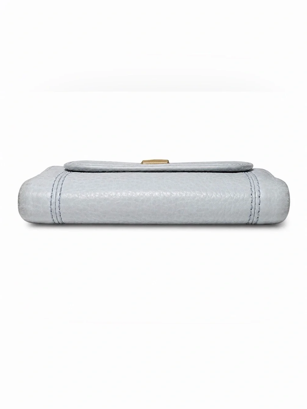 Fossil Light Blue Gray Pebbled Leather Wallet